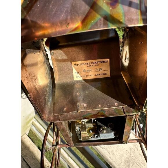 VTG Model T Ford Copper Metal Car Music Box Happy Days Are Here Again Wind-Up - Picture 9 of 12